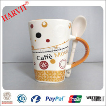 Dots Pattern 11oz Square Kaffeetassen / Chinesisch Keramik Moca Cafe Tassen / Promotion Preis Kaffeetassen